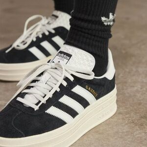 Adidas Black and White Gazelle Sneakers